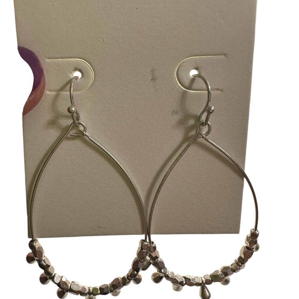 Marilyn Schiff silver‎  Dangle Earrings with Beaded Embellishments